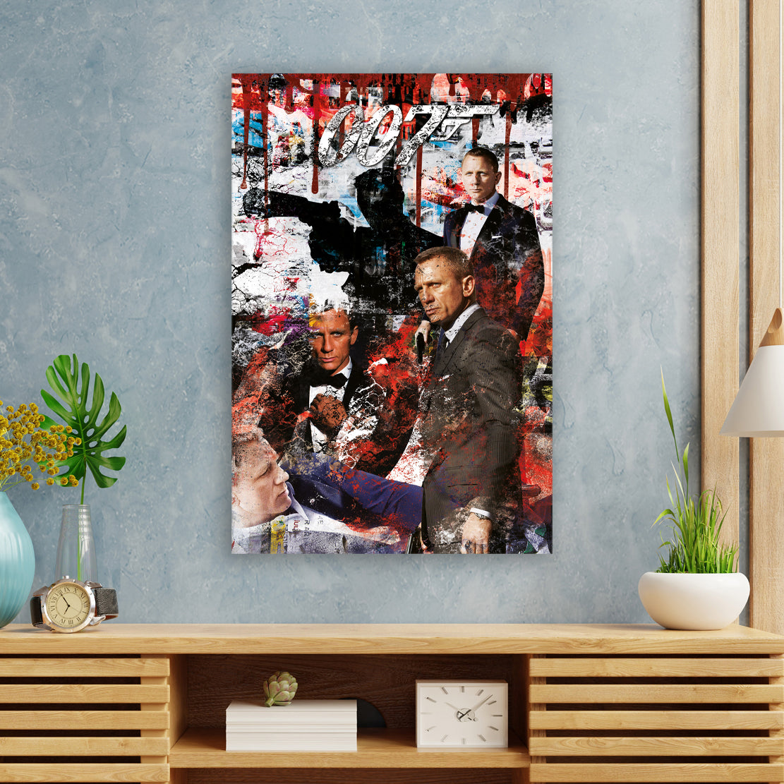 Bond Pop Art Wandbild als Alu-Dibond Bild