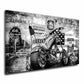 Harley Davidson Wandbild Motorrad Custom Bike Chopper Historic Route 66 Black & White