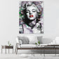 Marilyn Portraet im Street Art Stil auf Alu-Dibond im Wohnraum