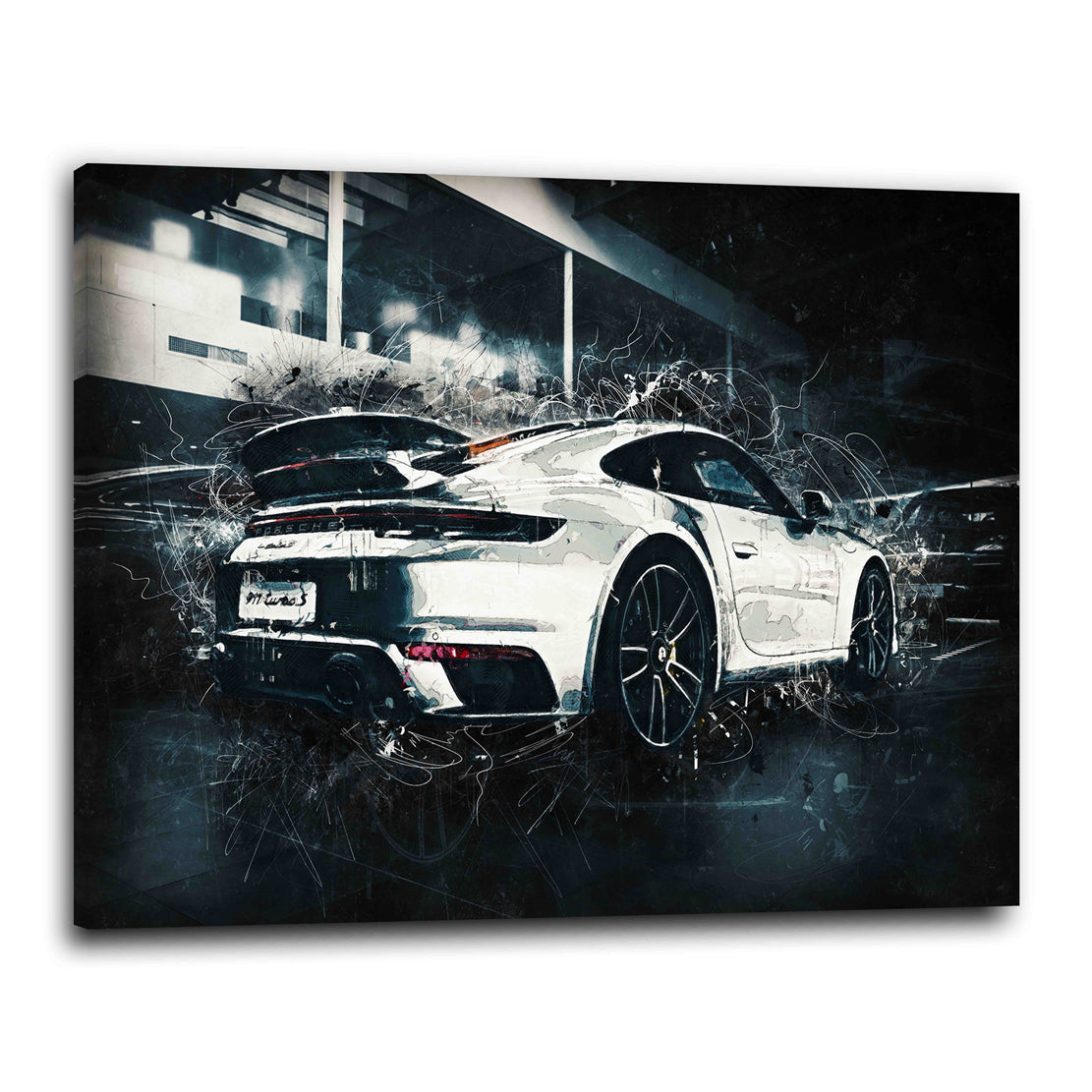 Sportwagen 911 Silver – Wandbild
