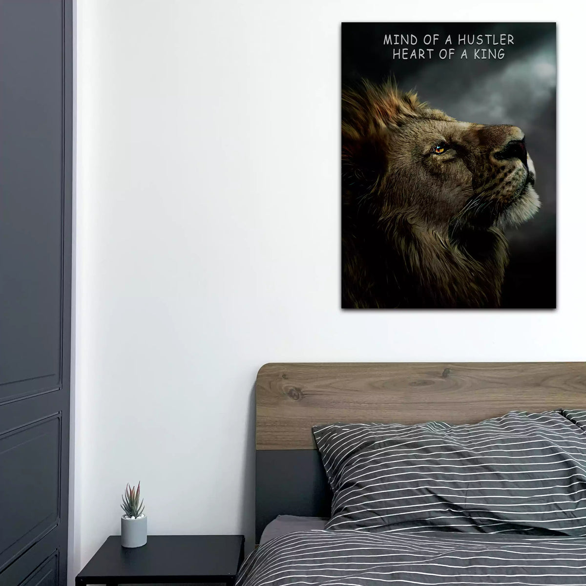 Loewe im Profil mit Spruch als Acrylglasbild