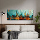 Münchner Altstadt mit Rathaus und Kirchtürmen Wandbild