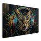 Musikkatze mit Kopfhörern im urbanen Graffiti-Stil Wandbild