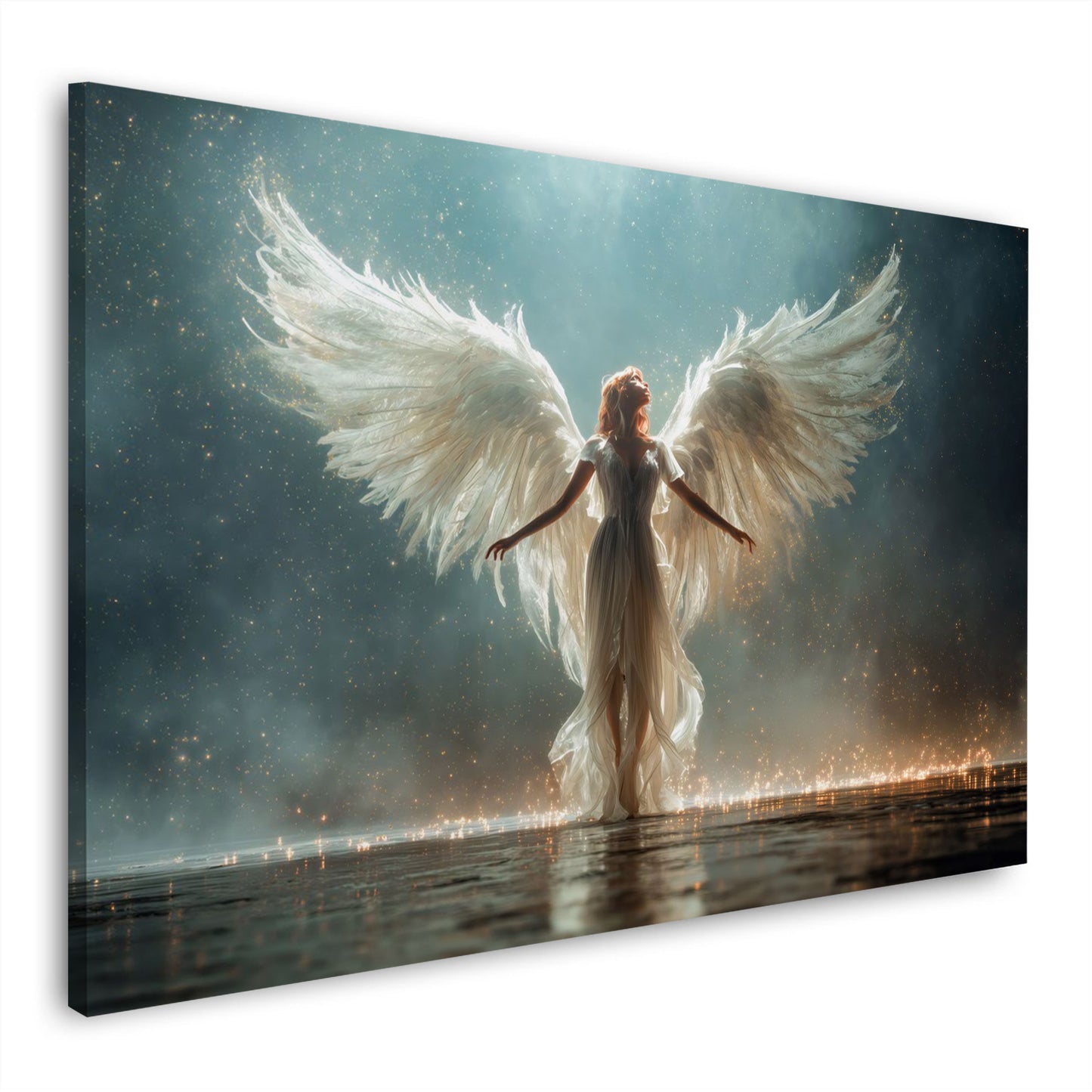 Mystischer Engel Flügel Licht goldene Aura Eleganz Wandbild
