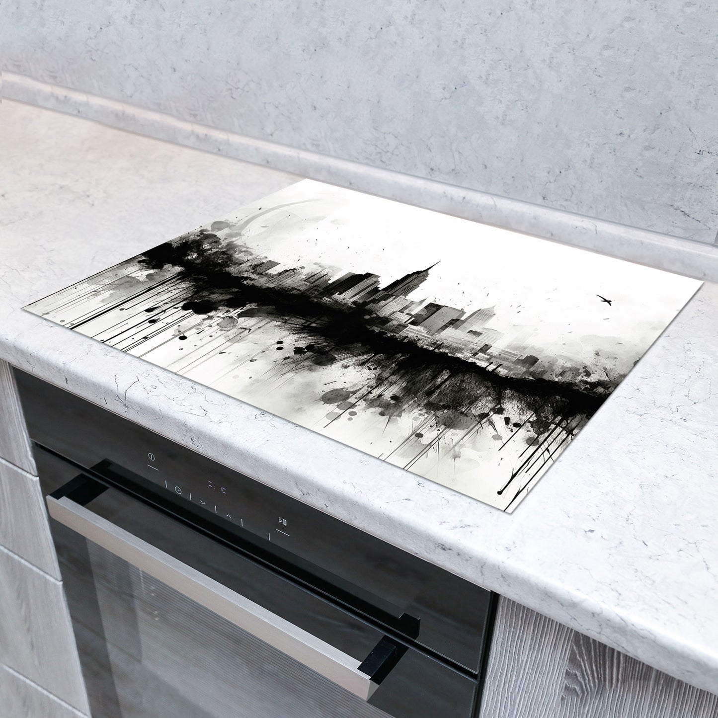 New York abstrakt Herdabdeckplatte Induktionsschutz für Ceranfeld & Küche Deko
