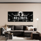 No Limits Motivation Panorama in Schwarz-Weiß Wandbild