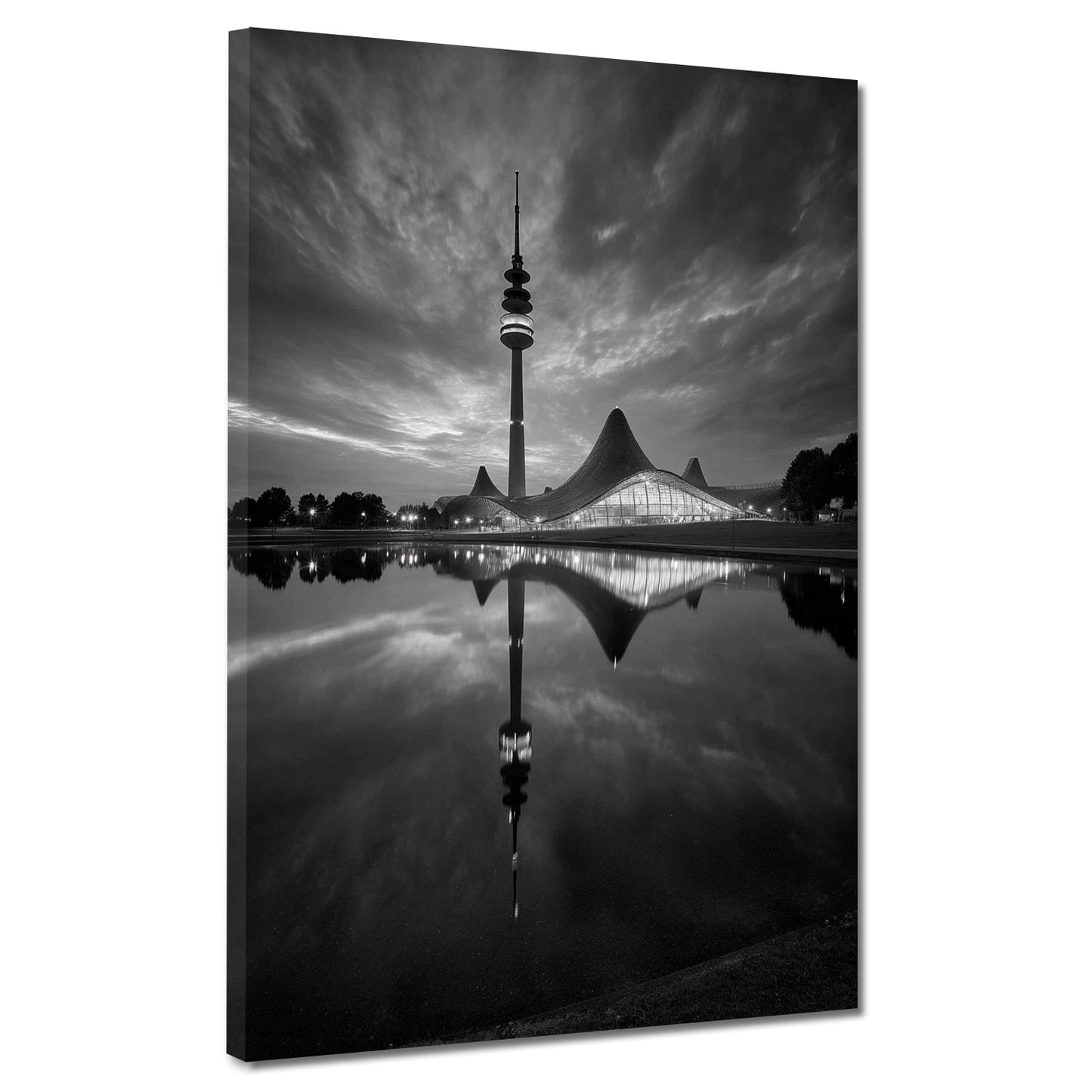 Olympiapark München schwarz weiß Wandbild