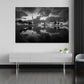 Olympiaturm München Seeufer schwarz weiß Wandbild