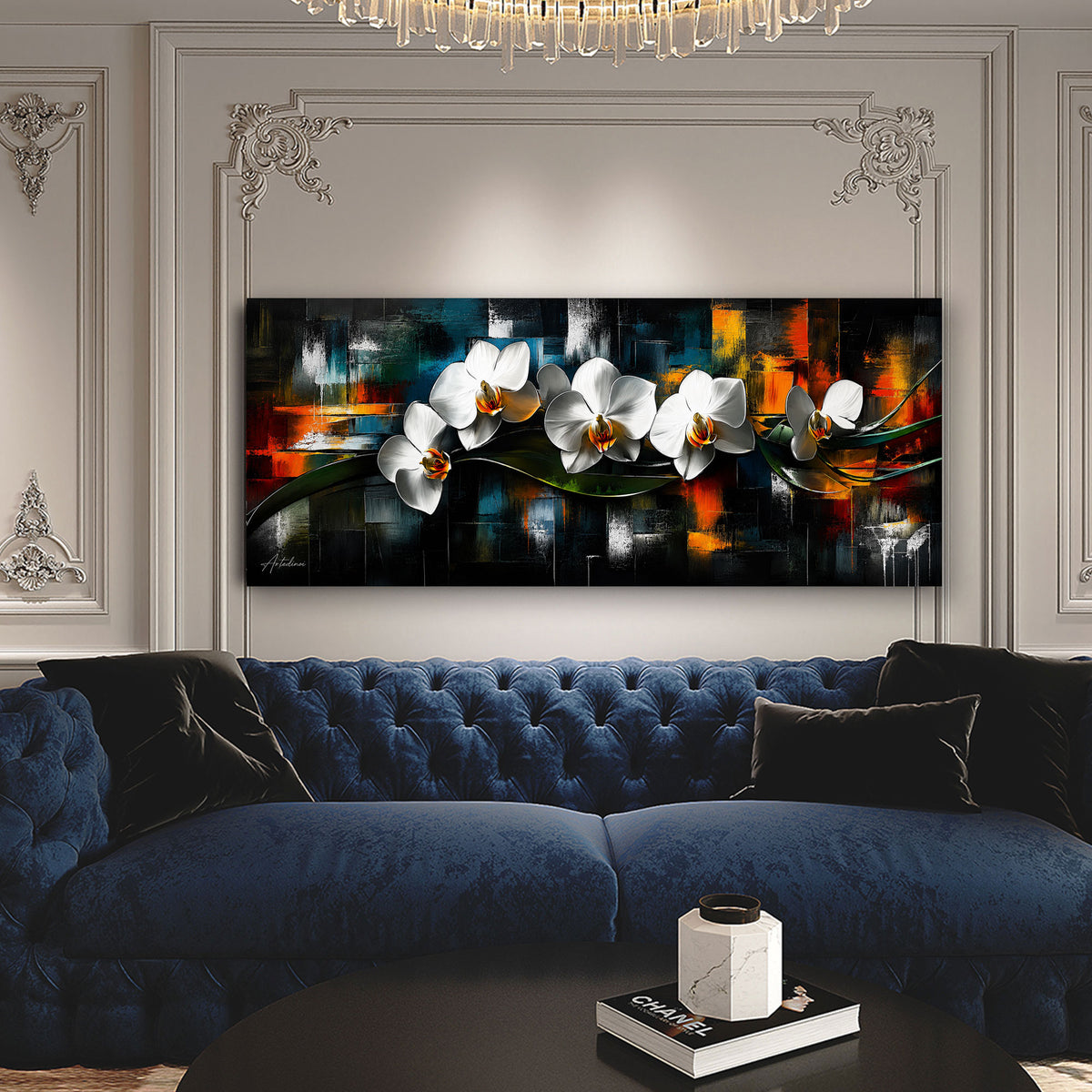Orchidee modern abstrakt Blumen Wandbild