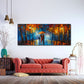 Farbstarkes Panorama Wandbild über einem Sofa im Wohnraum