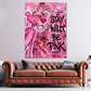 Rosa Panther mit Stay Wild Schriftzug Graffiti Wandbild