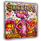 Panther in Rosa mit Dollar-Augen Success Around the Corner Pop Art Wandbild