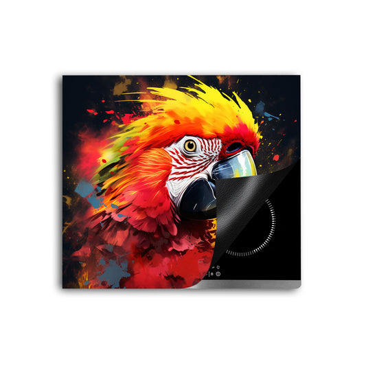 Papagei Pop Art Herdabdeckplatte Induktionsschutz für Ceranfeld & Küche Deko