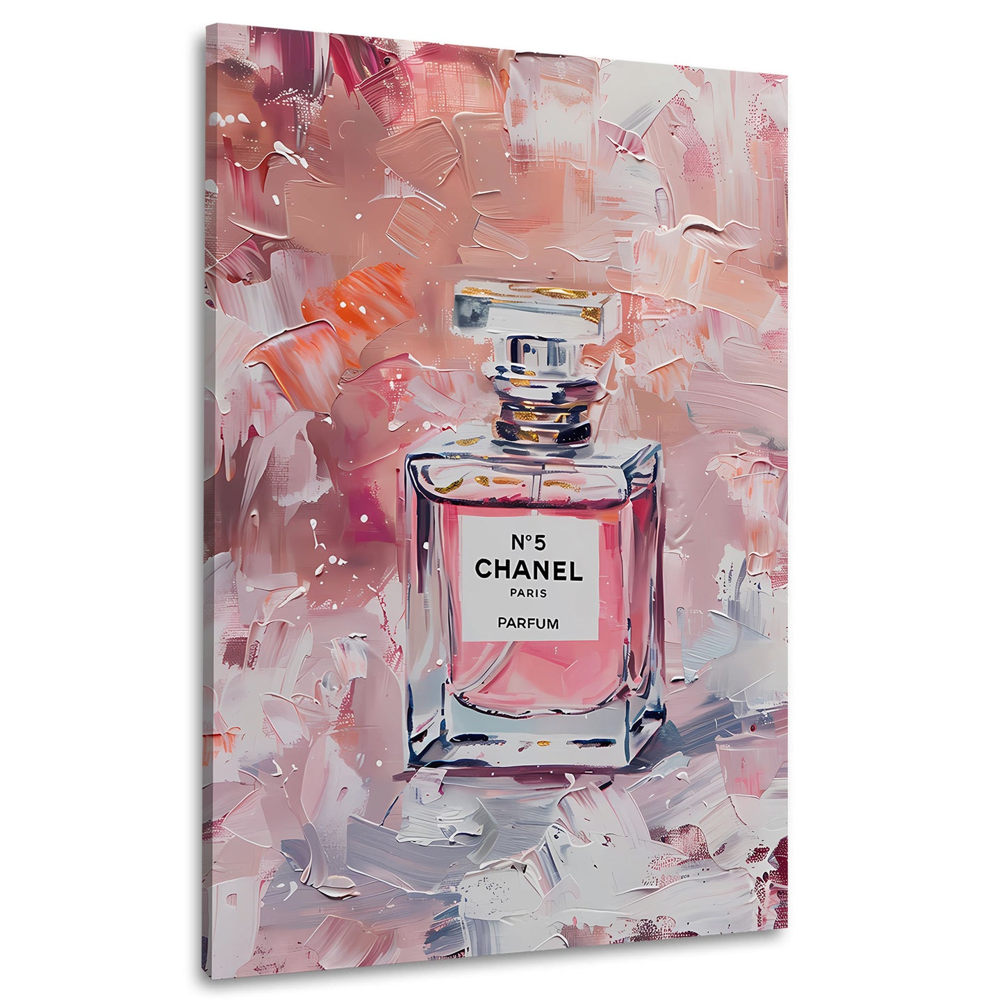 Parfumflakon No 5 Rosa Kunststil Wandbild