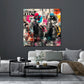 Pferderennen Jockeys in Bewegung Pop Art Wandbild