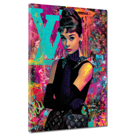 Pop Art Audrey Porträt Luxus Fashion Wandbild