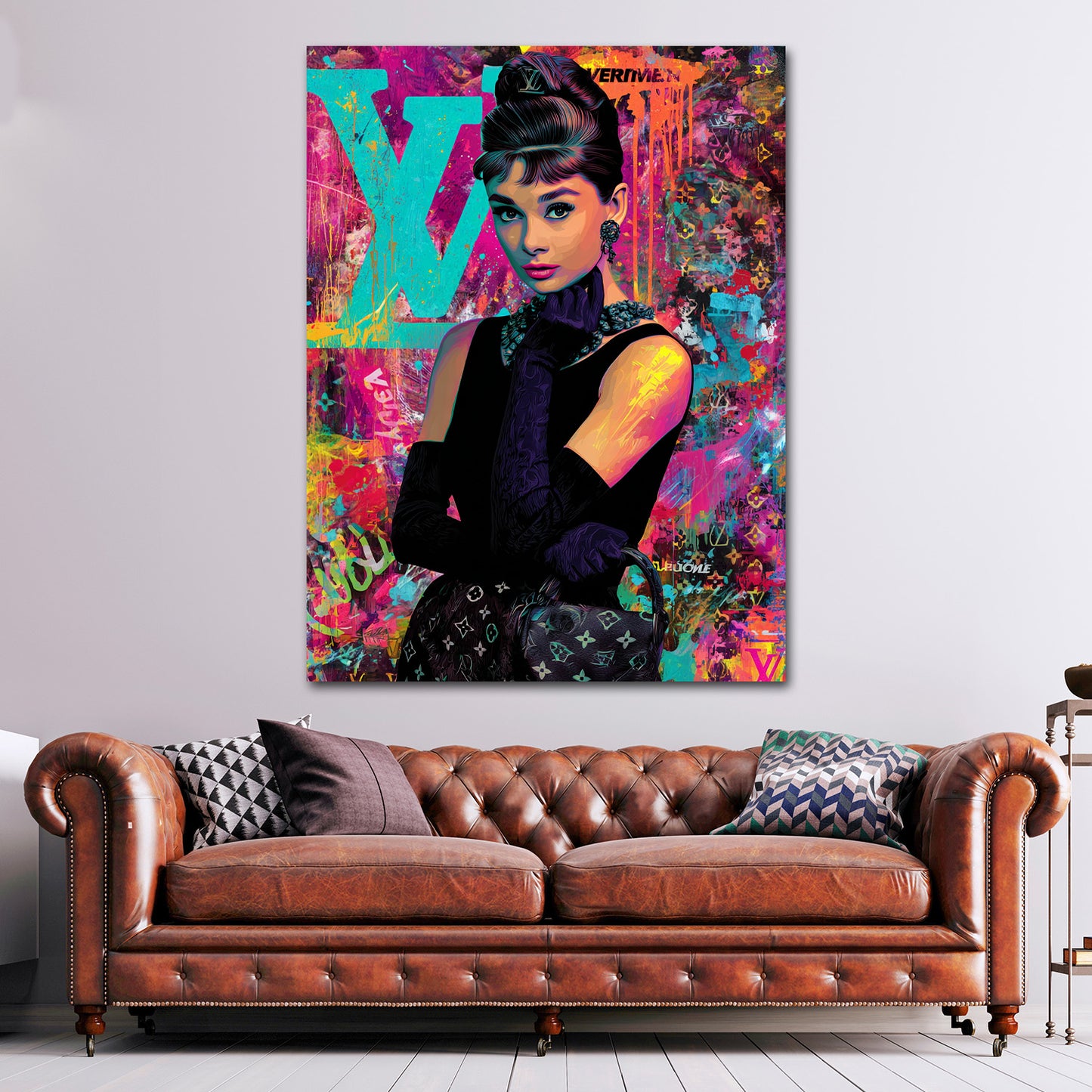 Pop Art Audrey Porträt Luxus Fashion Wandbild