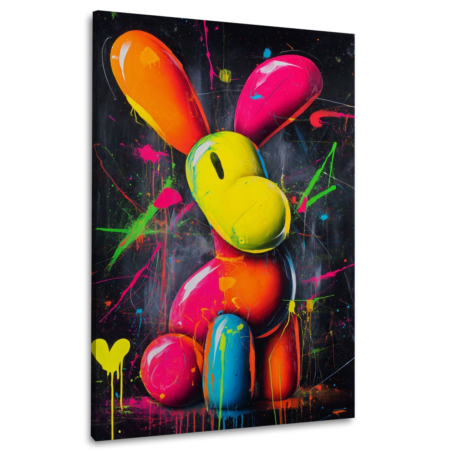 Pop Art Ballonfigur bunt Neonfarben abstrakt Wandbild