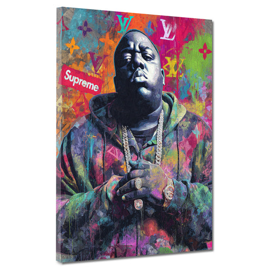 Pop Art Biggie Porträt Luxus Streetwear Wandbild