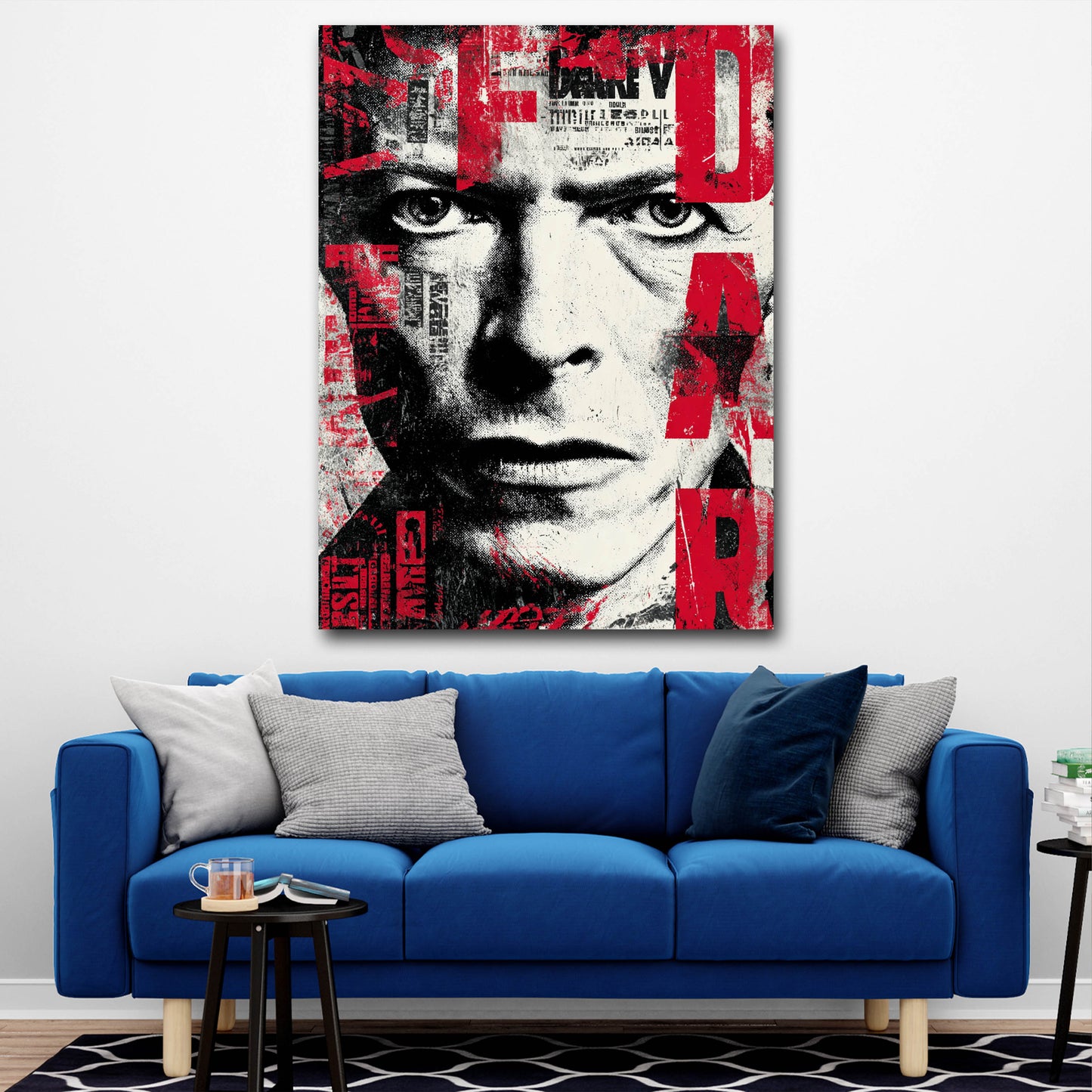 Bowie Porträt ausdrucksstarkes Design Wandbild