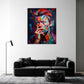 Pop Art Bowie Porträt bunt geometrisch intensiv Wandbild