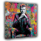 Pop Art Bowie Porträt im Anzug Farbkulisse Wandbild