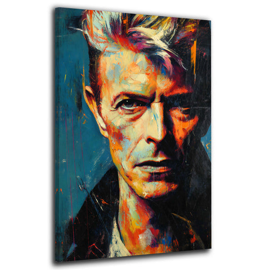 Pop Art Bowie Porträt intensiv Ausdruck Wandbild