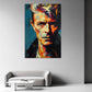 Pop Art Bowie Porträt intensiv Ausdruck Wandbild