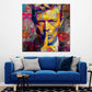 Pop Art Bowie Porträt mit Schweigegeste Wandbild
