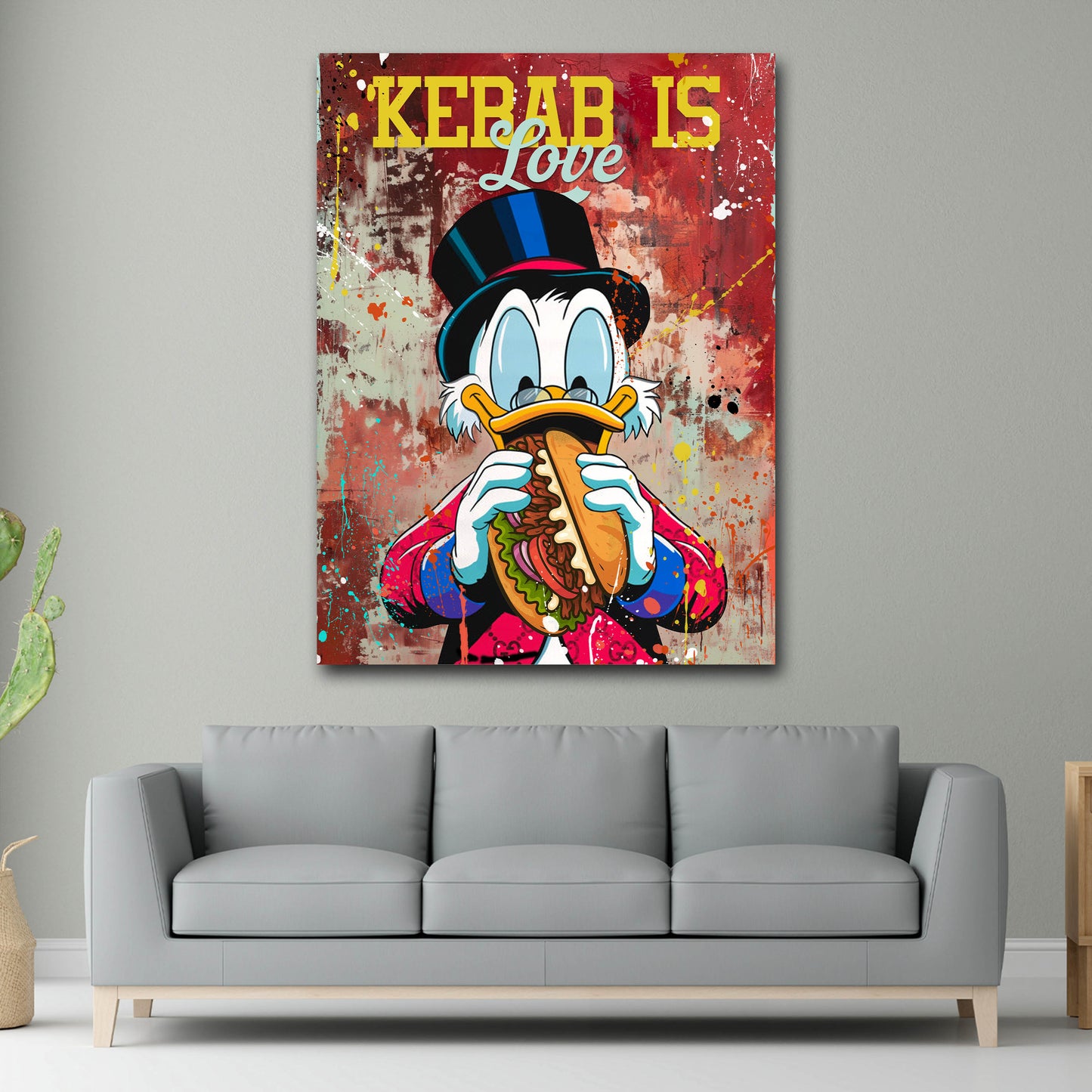Pop Art Comic Duck Kebab ist Liebe Wandbild