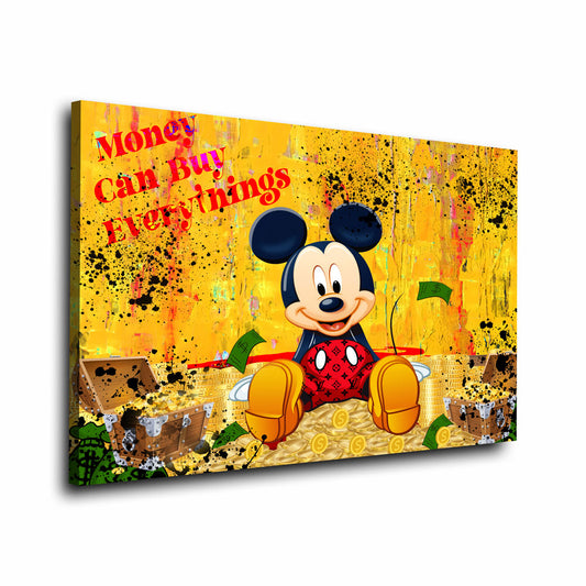 Pop Art Comic Maus Geld Spruch Wandbild