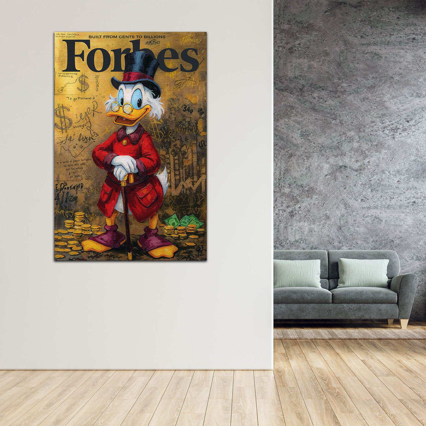 Pop Art Dagobert Geld und Erfolg Business Wandbild
