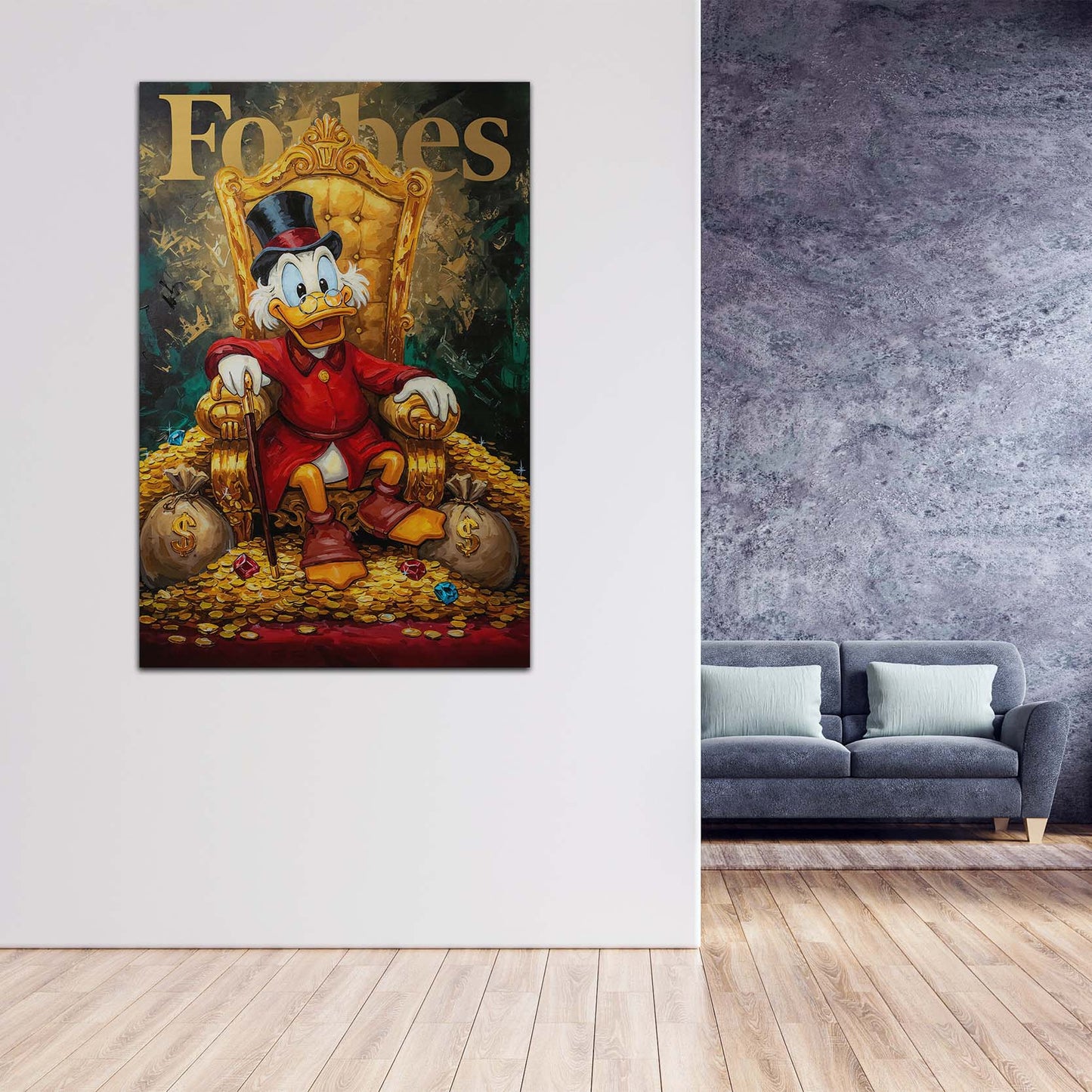 Pop Art Duck Reichtum König Geld und Erfolg Wandbild