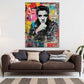Pop Art Elvis Lederjacke Porträt Retro Wandbild