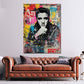Pop Art Elvis Lederjacke Porträt Retro Wandbild
