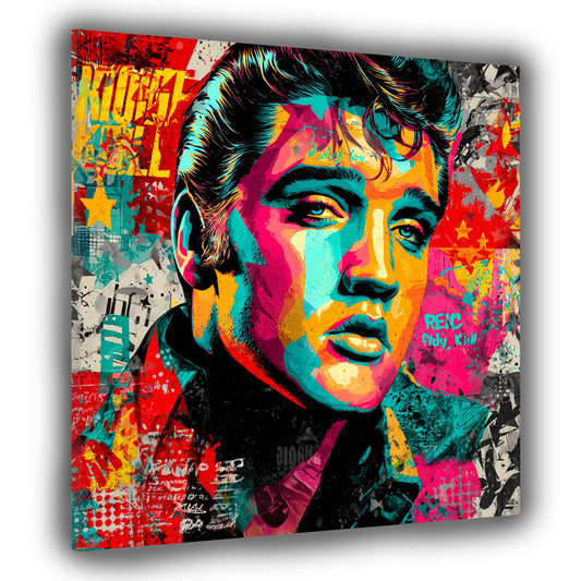 Pop Art Elvis bunt expressive Farben Wandbild