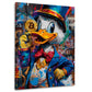 Pop Art Ente in Reichtum mit Bitcoin Geld Business Wandbild