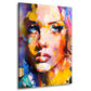 Pop Art Frauengesicht bunt Ausdrucksstark Wandbild