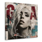 Pop Art Gaga Porträt in schwarz-weiß mit Typografie Wandbild
