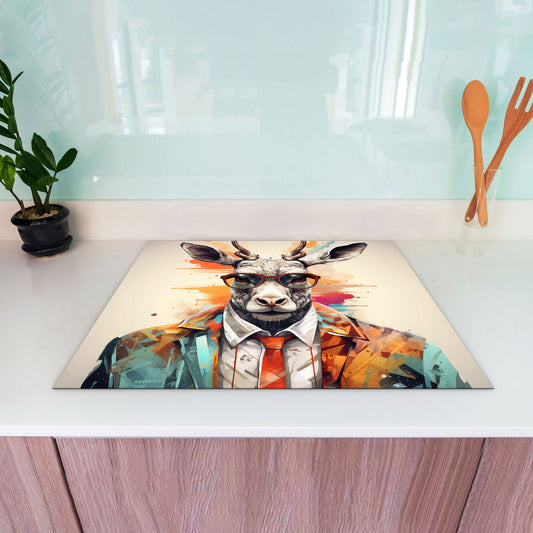Pop Art Hirsch Herdabdeckplatte Induktionsschutz für Ceranfeld & Küche Deko