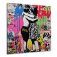Pop Art Kinder Umarmung Liebe Collage Graffiti Wandbild