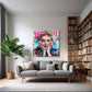 Pop Art Madonna Magazin-Stil Porträt mit leuchtenden Farben Wandbild