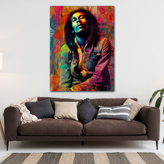 Pop Art Marley Porträt Graffiti Wandbild