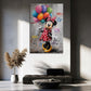 Pop Art Maus mit bunten Luftballons vor Graffitiwand Wandbild