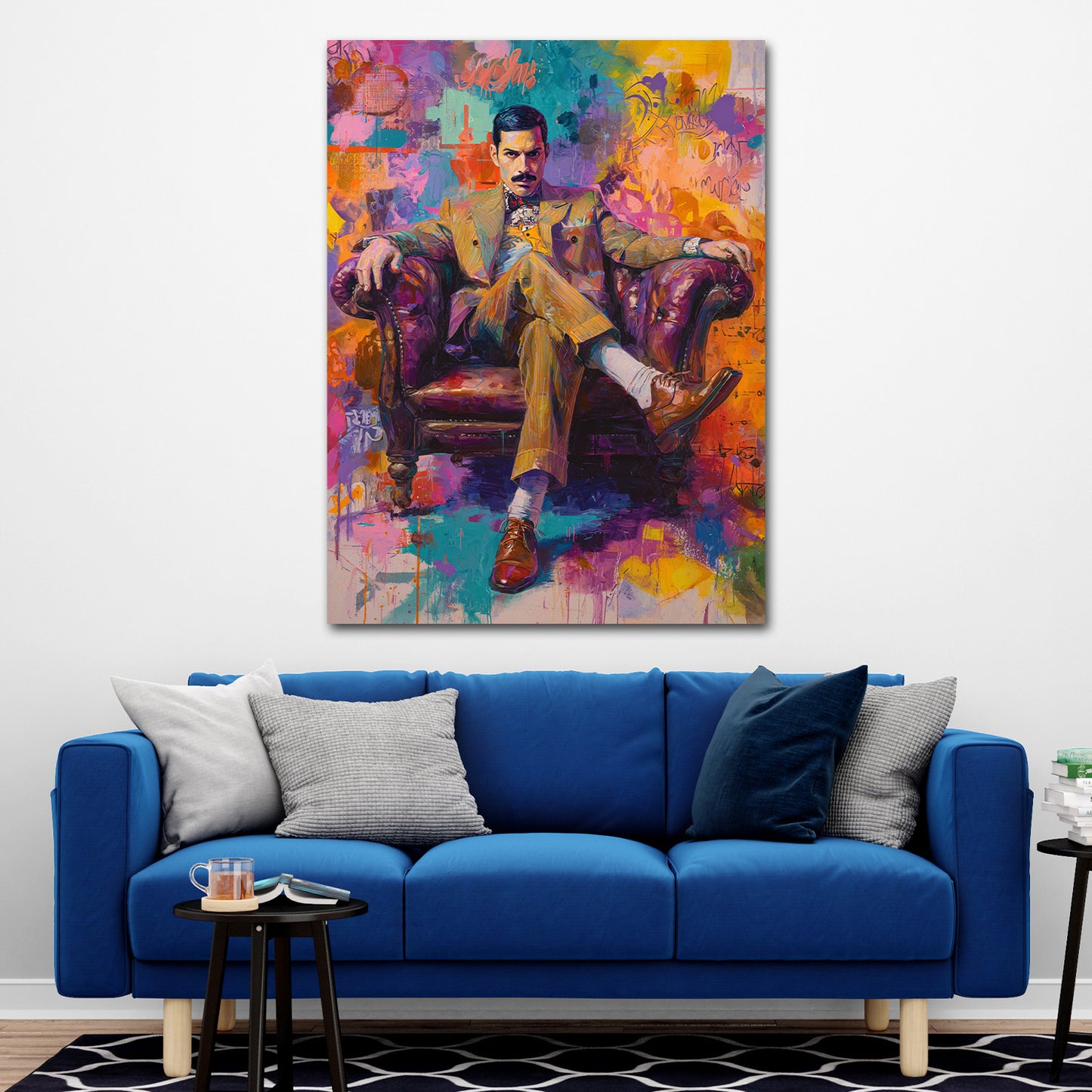 Pop Art Mercury Anzug Porträt Vintage Wandbild