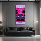 Pop Art Ratte am Steuer im Retroauto BANKSY-ART Wandbild