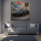 Pop Art schwarzer Lamborghini Aventador Wandbild