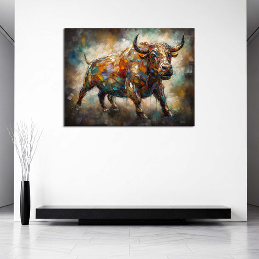Pop Art Stier Ausdruckskraft Tiermalerei Wandbild
