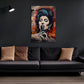 Pop Art Street Art Sängerin Mikrofon Porträt Graffiti Wandbild