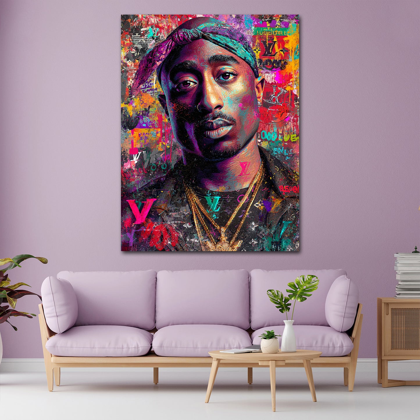 Pop Art Tupac Porträt Luxus Street Style Wandbild